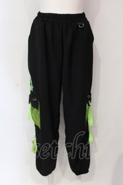 画像1: ACDC RAG / 渦雷 カーゴパンツ  ブラック×グリーン O-25-06-10-081-PU-PA-IG-OS