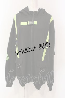 画像1: ACDC RAG / 渦雷ジャケット  ブラック×グリーン O-25-06-10-082-PU-JA-IG-ZY