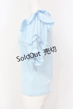 画像2: axes femme kawaii / フリルリボン半袖カットプル M サックス O-25-06-10-085-AX-TO-IG-OS