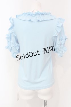 画像3: axes femme kawaii / フリルリボン半袖カットプル M サックス O-25-06-10-085-AX-TO-IG-OS