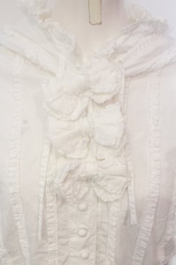 画像2: KANEKO ISAO / ピコフリル使いフード付きブラウス  シロ O-25-06-10-088-EL-BL-OW-OS