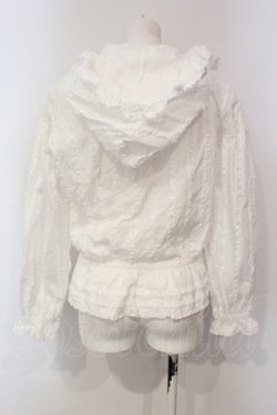 画像4: KANEKO ISAO / ピコフリル使いフード付きブラウス  シロ O-25-06-10-088-EL-BL-OW-OS