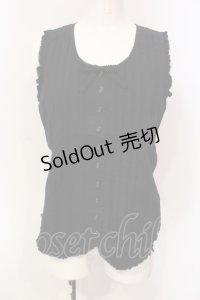 KANEKO ISAO / タックノースリーブブラウス  クロ O-25-06-10-089-EL-BL-OW-OS