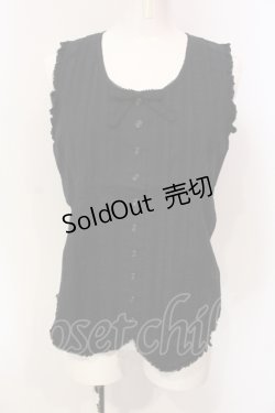 画像1: KANEKO ISAO / タックノースリーブブラウス  クロ O-25-06-10-089-EL-BL-OW-OS