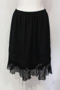 axes femme / レース配色シフォンペチコート M クロ O-25-06-10-012-AX-SK-IG-OS