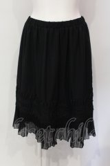 axes femme / レース配色シフォンペチコート M クロ O-25-06-10-012-AX-SK-IG-ZT155