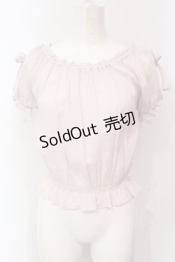 画像1: Ank Rouge / リボンショルダーギャザートップス M ピンク O-25-06-10-096-CA-TO-OW-OS