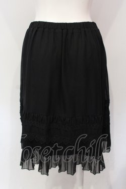 画像2: axes femme / レース配色シフォンペチコート M クロ O-25-06-10-012-AX-SK-IG-OS