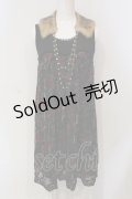 axes femme / ベロアローズノースリーブワンピース M クロ O-25-06-10-017-AX-OP-IG-OS