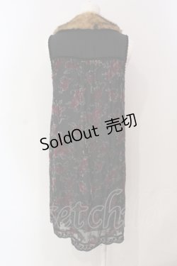 画像2: axes femme / ベロアローズノースリーブワンピース M クロ O-25-06-10-017-AX-OP-IG-OS