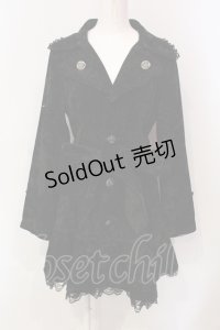 ALGONQUINS / クラッシュベロアコート  ブラック O-25-06-10-018-AL-CO-IG-OS