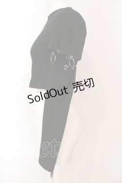 画像2: NOVESSEL / アームカバー付きクロップド丈Tシャツ  ブラック O-25-06-10-022-PU-TO-OW-OS