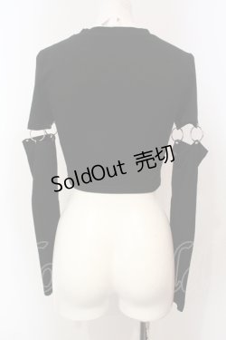 画像3: NOVESSEL / アームカバー付きクロップド丈Tシャツ  ブラック O-25-06-10-022-PU-TO-OW-OS