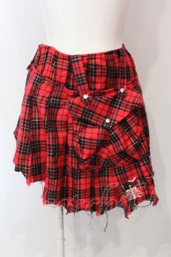 画像1: PUNKその他 / チェックアシメミニスカート  レッド O-25-06-10-024-PU-PA-OW-OS
