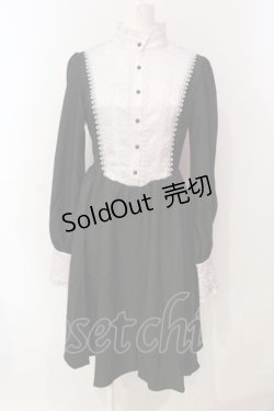 画像1: DARK IN LOVE / Nun dolly button up dress S ブラック×ホワイト O-25-06-10-029-PU-OP-OW-OS