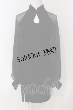 画像1: GOTHその他 / ベロアタイトワンピース M ブラック O-25-06-10-031-EL-OP-OW-OS