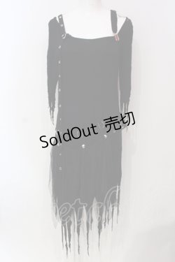 画像1: Drug Honey / ダメージオフショルワンピース  ブラック O-25-06-10-033-PU-TO-OW-OS
