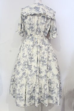 画像3: m petit by misako / トワルドジュイワンピース M シロ×アオ O-25-06-12-003-LO-OP-OW-OS