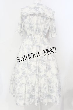 画像3: m petit by misako / トワルドジュイワンピース M シロ×アオ O-25-06-12-003-LO-OP-OW-OS