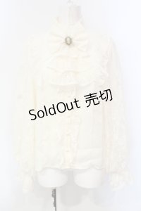 axes femme kawaii / クラシカルレーシーブラウス  生成り O-25-06-12-037-AX-BL-IG-OS