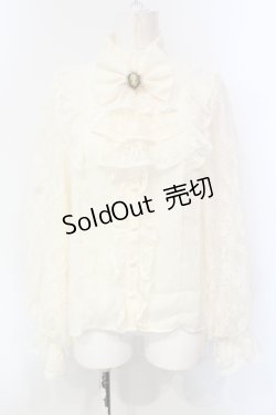 画像1: axes femme kawaii / クラシカルレーシーブラウス  生成り O-25-06-12-037-AX-BL-IG-OS