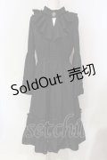 axes femme / 姫袖風ラッフルフリルワンピース  クロ O-25-06-12-040-AX-OP-IG-OS