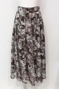 axes femme / ガーベラ柄ジャカードスカート F ブラウン O-25-06-12-041-AX-SK-IG-OS