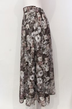 画像2: axes femme / ガーベラ柄ジャカードスカート F ブラウン O-25-06-12-041-AX-SK-IG-OS