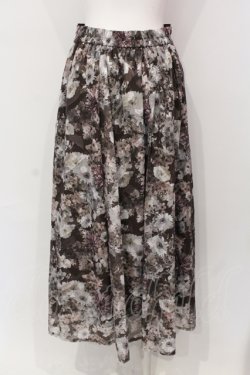 画像3: axes femme / ガーベラ柄ジャカードスカート F ブラウン O-25-06-12-041-AX-SK-IG-OS