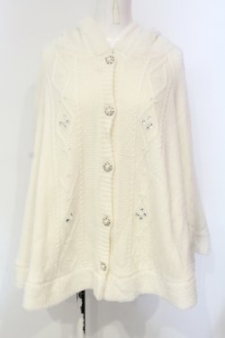 画像1: axes femme / ビジュー裏ボアニットポンチョ  オフシロ O-25-06-12-044-AX-CO-IG-OS