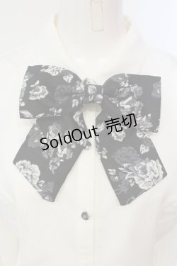 画像2: axes femme / ジャカードリボン付ブラウス  生成り×クロ O-25-06-12-046-AX-BL-IG-OS