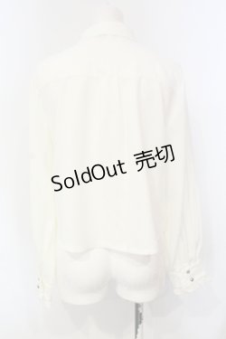画像3: axes femme / ジャカードリボン付ブラウス  生成り×クロ O-25-06-12-046-AX-BL-IG-OS
