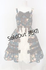 axes femme kawaii / アンティークローズ柄ジャンパースカート M グリーン O-25-06-12-005-AX-OP-OW-OS