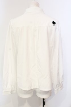 画像4: axes femme POETIQUE / キャットブローチ付ブラウス M シロ O-25-06-12-047-AX-BL-IG-OS