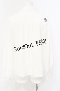 画像4: axes femme POETIQUE / キャットブローチ付ブラウス M シロ O-25-06-12-047-AX-BL-IG-OS