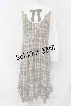 画像1: axes femme POETIQUE / チェックフリルレディワンピース  ブラウン O-25-06-12-052-AX-OP-IG-OS