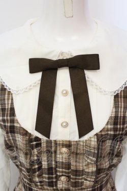 画像2: axes femme POETIQUE / チェックフリルレディワンピース  ブラウン O-25-06-12-052-AX-OP-IG-OS