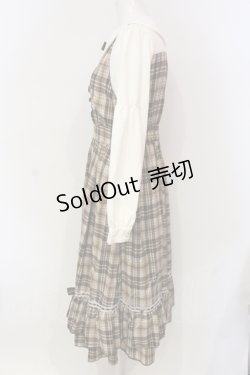 画像3: axes femme POETIQUE / チェックフリルレディワンピース  ブラウン O-25-06-12-052-AX-OP-IG-OS