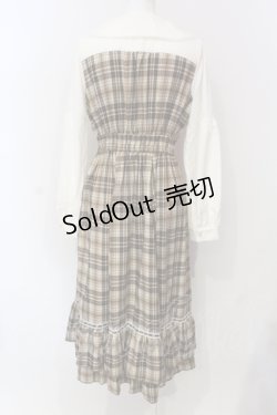 画像4: axes femme POETIQUE / チェックフリルレディワンピース  ブラウン O-25-06-12-052-AX-OP-IG-OS