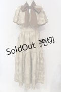 axes femme POETIQUE / チェックケープデザインワンピース  ブラウン O-25-06-12-054-AX-OP-IG-OS