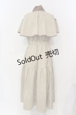 画像3: axes femme POETIQUE / チェックケープデザインワンピース  ブラウン O-25-06-12-054-AX-OP-IG-OS