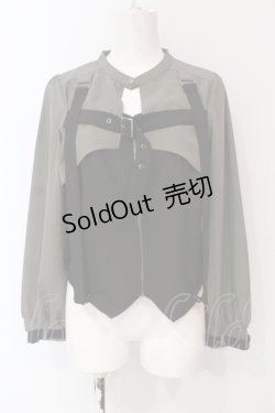 画像1: axes femme POETIQUE / ベルトデザインアーミーブラウス  クロ×カーキグリー O-25-06-12-055-AX-BL-IG-OS