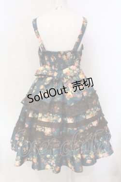 画像4: axes femme kawaii / アンティークローズ柄ジャンパースカート M グリーン O-25-06-12-005-AX-OP-OW-OS