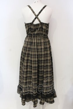画像3: axes femme POETIQUE / フリルデザインキャミワンピース  ブラウン×グリーン O-25-06-12-058-AX-OP-IG-OS