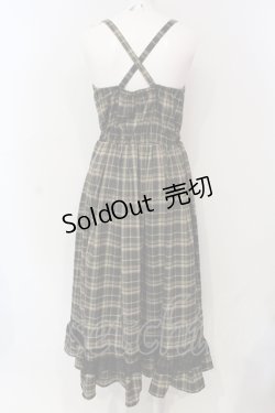画像3: axes femme POETIQUE / フリルデザインキャミワンピース  ブラウン×グリーン O-25-06-12-058-AX-OP-IG-OS