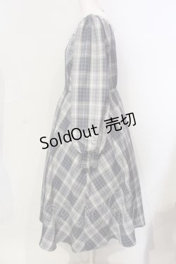 画像2: m petit by misako / シナモンチェックフレアワンピース 3L ブルー O-25-06-12-006-LO-OP-OW-OS