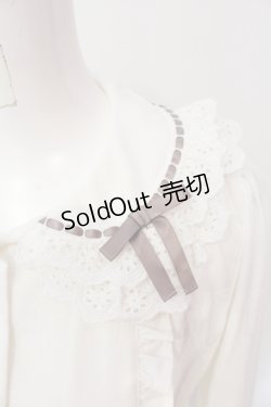 画像2: Ank Rouge / ハシゴリボンレース衿ブラウス M シロ×ブラウン O-25-06-12-063-CA-BL-OW-OS