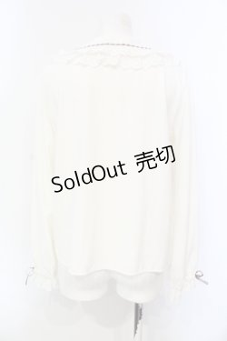 画像4: Ank Rouge / ハシゴリボンレース衿ブラウス M シロ×ブラウン O-25-06-12-063-CA-BL-OW-OS
