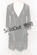 axes femme / レース切替綿チュールカーディガン M クロ O-25-06-12-064-AX-TO-OW-OS