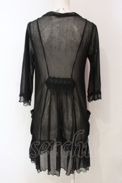 画像3: axes femme / レース切替綿チュールカーディガン M クロ O-25-06-12-064-AX-TO-OW-OS